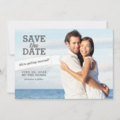 Modern Banner Save the Date Wedding Photo Card (Voorkant)