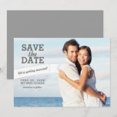 Modern Banner Save the Date Wedding Photo Card (Voorkant / Achterkant)