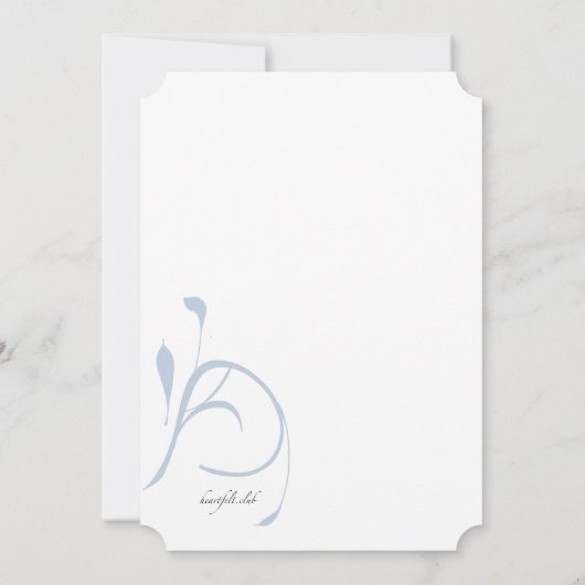 Modern Baptism Blue Invitation Kaart (Achterkant)