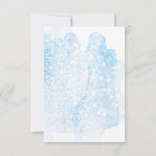 Modern Baptism Blue Waterverf Cross Christening Kaart (Achterkant)