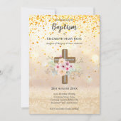 Modern BAPTISM Christening Bautizo INVITE FLORAL Kaart (Voorkant)