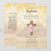 Modern BAPTISM Christening Bautizo INVITE FLORAL Kaart (Voorkant / Achterkant)