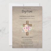 Modern BAPTISM Christening Bautizo INVITE FLORAL Kaart (Voorkant)
