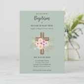 Modern BAPTISM Christening Bautizo INVITE FLORAL Kaart (Staand voorkant)