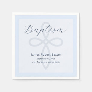 Modern Baptism Cross Blue Prayer Servet