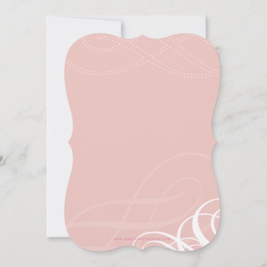 MODERN BAPTISM elegant design wit swirl roze Kaart (Achterkant)