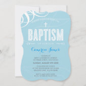 MODERN BAPTISM elegant design wit wervelblauw Kaart (Voorkant)
