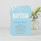 MODERN BAPTISM elegant design wit wervelblauw Kaart (Staand voorkant)