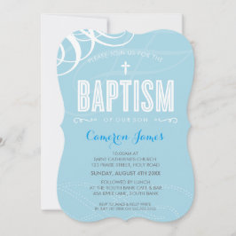 MODERN BAPTISM elegant design wit wervelblauw Kaart