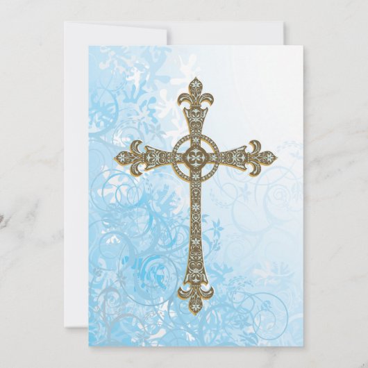 Modern Baptism Invitation Kaart (Achterkant)