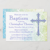 Modern Baptism Invitation Kaart (Voorkant / Achterkant)