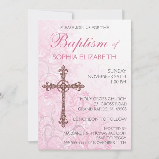 Modern Baptism Invitation Kaart (Voorkant)