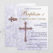 Modern Baptism Invitation Kaart (Voorkant / Achterkant)