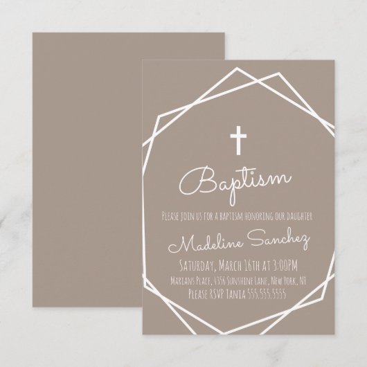 Modern Baptism - Uitnodiging tot uitvinding van Ba (Voorkant / Achterkant)