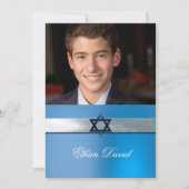 Modern, Bar Mitzvah, Aangepaste foto uitnodiging (Voorkant)