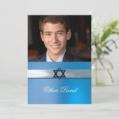 Modern, Bar Mitzvah, Aangepaste foto uitnodiging (Staand voorkant)