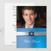 Modern, Bar Mitzvah, Aangepaste foto uitnodiging (Voorkant / Achterkant)