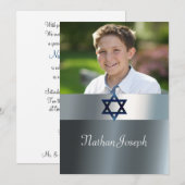 Modern, Bar Mitzvah, Aangepaste foto uitnodiging (Voorkant / Achterkant)