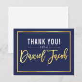 MODERN BAR MITZVAH bedankt gouden naam DANIEL (Voorkant / Achterkant)