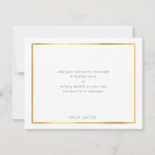 MODERN BAR MITZVAH bedankt gouden naam JACOB grijs (Achterkant)