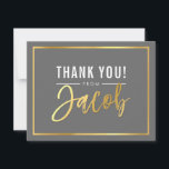 MODERN BAR MITZVAH bedankt gouden naam JACOB grijs<br><div class="desc">door kat massard >>> kat@simplysweetPAPERIE.com <<< Een eenvoudige, stijlvolle manier om te zeggen dank u aan uw gasten voor het bijwonen van uw kind BAR / BAT MITZVAH Setup als een sjabloon het is eenvoudig voor u om uw eigen gegevens toe te voegen, of druk op de knop aanpassen en...</div>