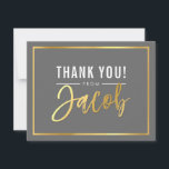 MODERN BAR MITZVAH bedankt gouden naam JACOB grijs<br><div class="desc">door kat massard >>> kat@simplysweetPAPERIE.com <<< Een eenvoudige, stijlvolle manier om te zeggen dank u aan uw gasten voor het bijwonen van uw kind BAR / BAT MITZVAH Setup als een sjabloon het is eenvoudig voor u om uw eigen gegevens toe te voegen, of druk op de knop aanpassen en...</div>