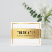 MODERN BAR MITZVAH bedankt gouden penseelstreek (Staand voorkant)