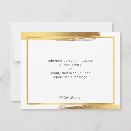 MODERN BAR MITZVAH bedankt gouden penseelstreek (Achterkant)