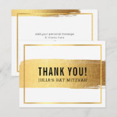 MODERN BAR MITZVAH bedankt gouden penseelstreek (Voorkant / Achterkant)