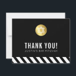MODERN BAR MITZVAH bedankt gouden vlek zwart<br><div class="desc">door kat massard >> kat@simplysweetPAPERIE.com <<<<< Een eenvoudige, stijlvolle manier om te zeggen bedankt aan uw gast voor het bijwonen van de BAR MITZVAH Setup van uw kind als sjabloon is het eenvoudig voor u om uw eigen details toe te voegen, of de aanpassingsknoop te drukken en u kunt tekst,...</div>