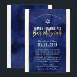 MODERN BAR MITZVAH blauw waterverf gouden schrift Kaart<br><div class="desc">door kat massard >> kat@simplysweetPAPERIE.com <<<< een trendy uitnodigingsontwerp voor de BAR MITZVAH Setup van uw kind als sjabloon is het eenvoudig voor u om uw eigen details toe te voegen of op de aanpassingsknop te drukken en tekst, lettertypen, grootten enz. toe te voegen of te wijzigen TIP: 1. Als...</div>