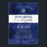MODERN BAR MITZVAH blauw waterverf zilvertype Kaart<br><div class="desc">door kat massard >> kat@simplysweetPAPERIE.com <<<< een trendy uitnodigingsontwerp voor de BAR MITZVAH Setup van uw kind als sjabloon is het eenvoudig voor u om uw eigen details toe te voegen of op de aanpassingsknop te drukken en tekst, lettertypen, grootten enz. toe te voegen of te wijzigen TIP: 1. Als...</div>