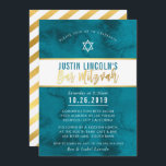 MODERN BAR MITZVAH blauwgroen blauw waterverf goud Kaart<br><div class="desc">door kat massard >>> kat@simplysweetPAPERIE.com <<<<<< Een trendy uitnodigingsontwerp voor de BAR MITZVAH Setup van uw kind als sjabloon kunt u eenvoudig uw eigen gegevens toevoegen of op de knop Aanpassen drukken en kunt u tekst, lettertypen, formaten enz. toevoegen of wijzigen TIP: 1. Als u afbeeldingen wilt wijzigen/verplaatsen/achtergrondkleur wilt wijzigen,...</div>
