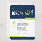 MODERN BAR MITZVAH cool vet blok marine lime groen Kaart (Voorkant)