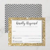 MODERN BAR MITZVAH dank u koele gouden glitter Kaart (Voorkant / Achterkant)