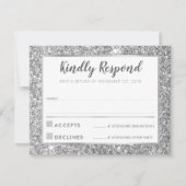 MODERN BAR MITZVAH dank u koele zilveren glitter Kaart (Voorkant)