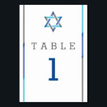 Modern Bar Mitzvah Design - Blauwgroen & zwart Kaart<br><div class="desc">Eenvoudige,  moderne en coole Bar Mitzvah uitnodigingen met Star of David design met blauwgroen,  zwarte en grijze accenten. Personaliseer online met uw tafelnummers of andere Bar Mitzvah Details</div>