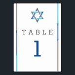 Modern Bar Mitzvah Design - Blauwgroen & zwart Kaart<br><div class="desc">Eenvoudige,  moderne en coole Bar Mitzvah uitnodigingen met Star of David design met blauwgroen,  zwarte en grijze accenten. Personaliseer online met uw tafelnummers of andere Bar Mitzvah Details</div>