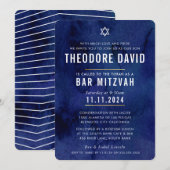 MODERN BAR MITZVAH donkerblauw patroon eenvoudig Kaart (Voorkant / Achterkant)