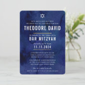 MODERN BAR MITZVAH donkerblauw patroon eenvoudig Kaart (Staand voorkant)