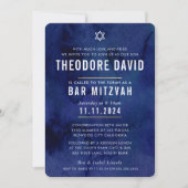 MODERN BAR MITZVAH donkerblauw patroon eenvoudig Kaart (Voorkant)