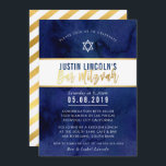 MODERN BAR MITZVAH donkerblauw waterverf goudtype Kaart<br><div class="desc">door kat massard >> kat@simplysweetPAPERIE.com <<<< een trendy uitnodigingsontwerp voor de BAR MITZVAH Setup van uw kind als sjabloon is het eenvoudig voor u om uw eigen details toe te voegen of op de aanpassingsknop te drukken en tekst, lettertypen, grootten enz. toe te voegen of te wijzigen TIP: 1. Als...</div>