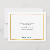 MODERN BAR MITZVAH eenvoudig dank u blauwe kraft Bedankkaart (Achterkant)