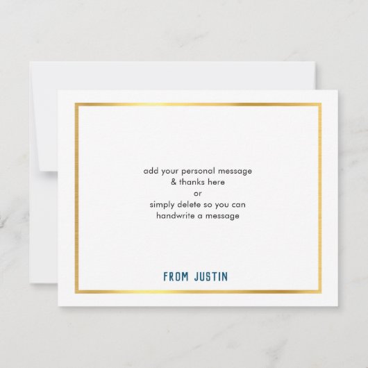 MODERN BAR MITZVAH eenvoudig dank u blauwe kraft Bedankkaart (Achterkant)