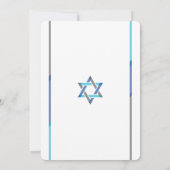 Modern Bar Mitzvah Invitaties | Blauw + Blauwgroen Kaart (Achterkant)