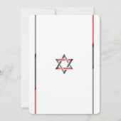 Modern Bar Mitzvah Invitaties | Rood en zwart Kaart (Achterkant)