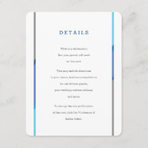 Modern Bar Mitzvah Invitation Insert | Blauw + Bla