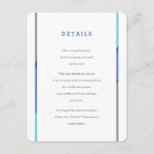 Modern Bar Mitzvah Invitation Insert | Blauw + Bla Informatiekaartje (Voorkant)