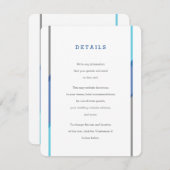 Modern Bar Mitzvah Invitation Insert | Blauw + Bla Informatiekaartje (Voorkant / Achterkant)