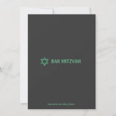 Modern Bar Mitzvah Invitiation - Groen & grijs Kaart (Achterkant)